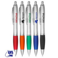 Union Printed "Rio Retractable" Silver Barrels Gel Pen